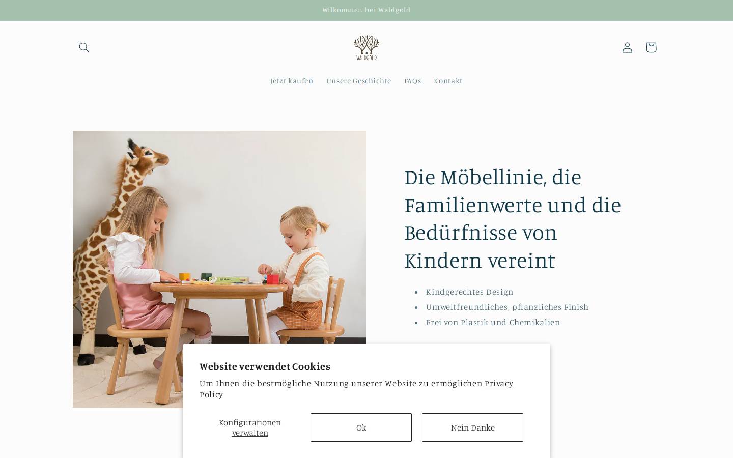 waldgold.io homepage screenshot