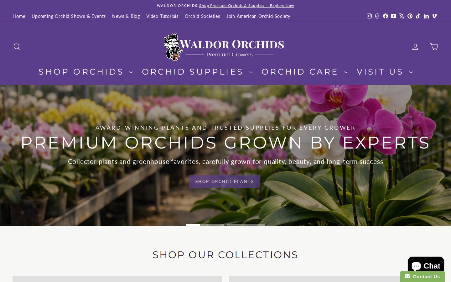 waldororchids.com homepage screenshot