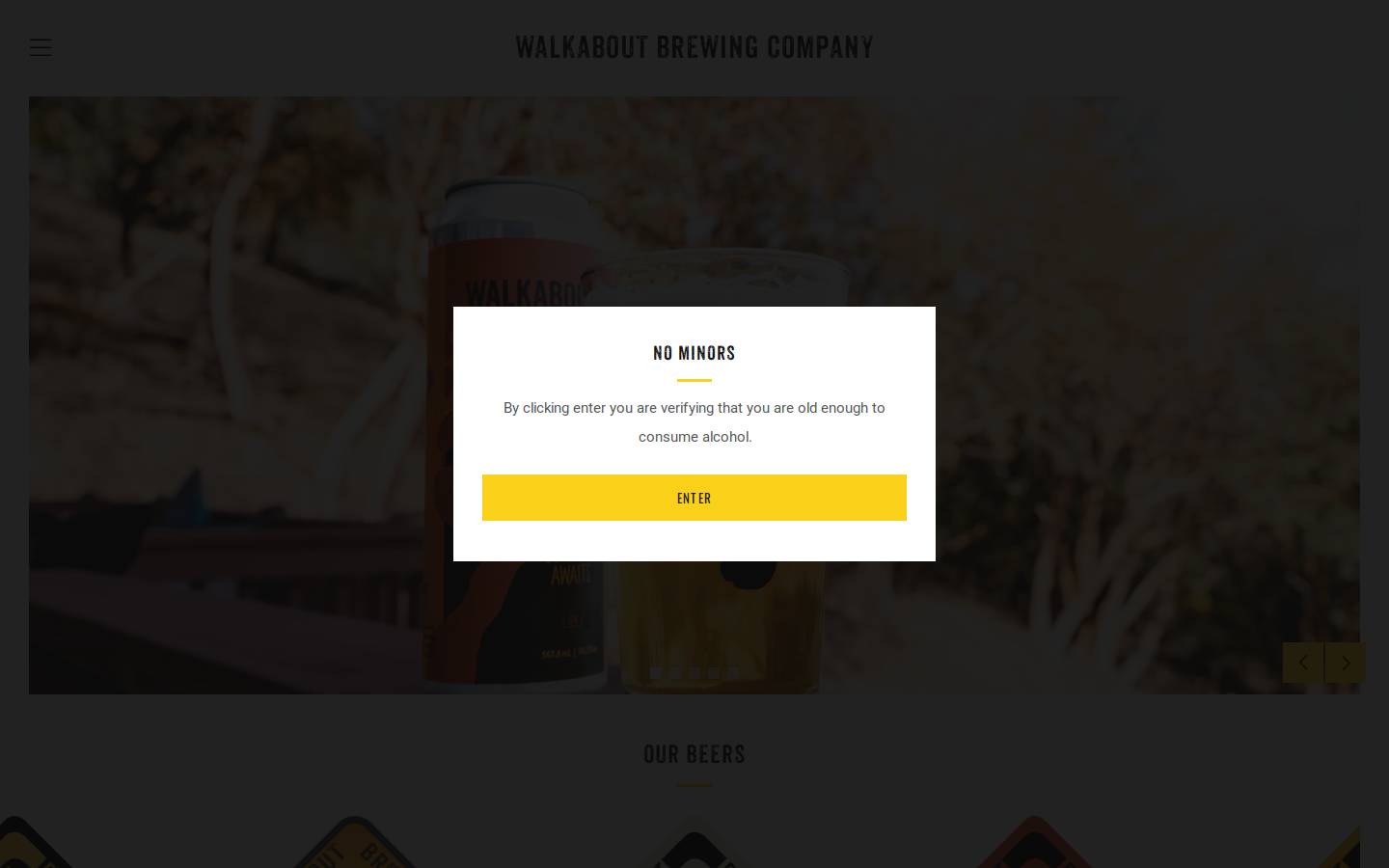 walkaboutbrewing.com homepage screenshot