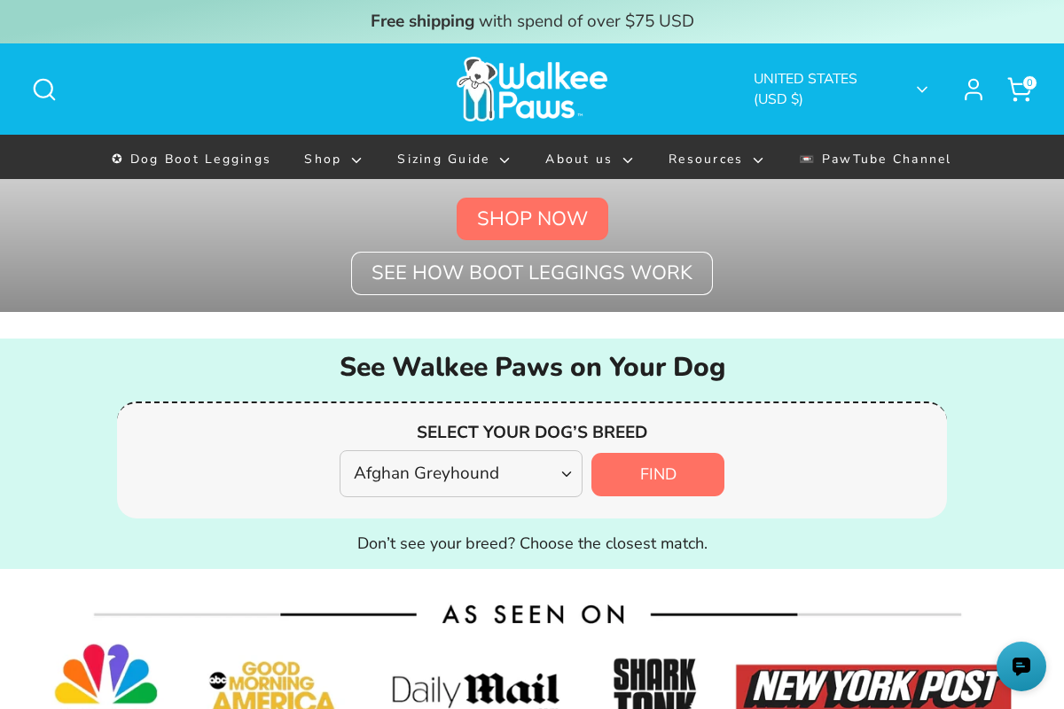 Walkee Paws homepage screenshot