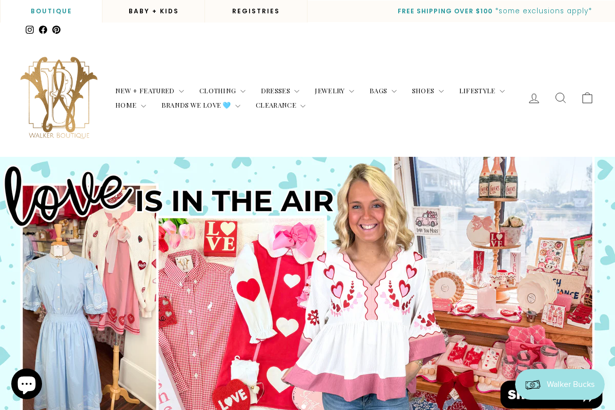 Walker Boutique homepage screenshot