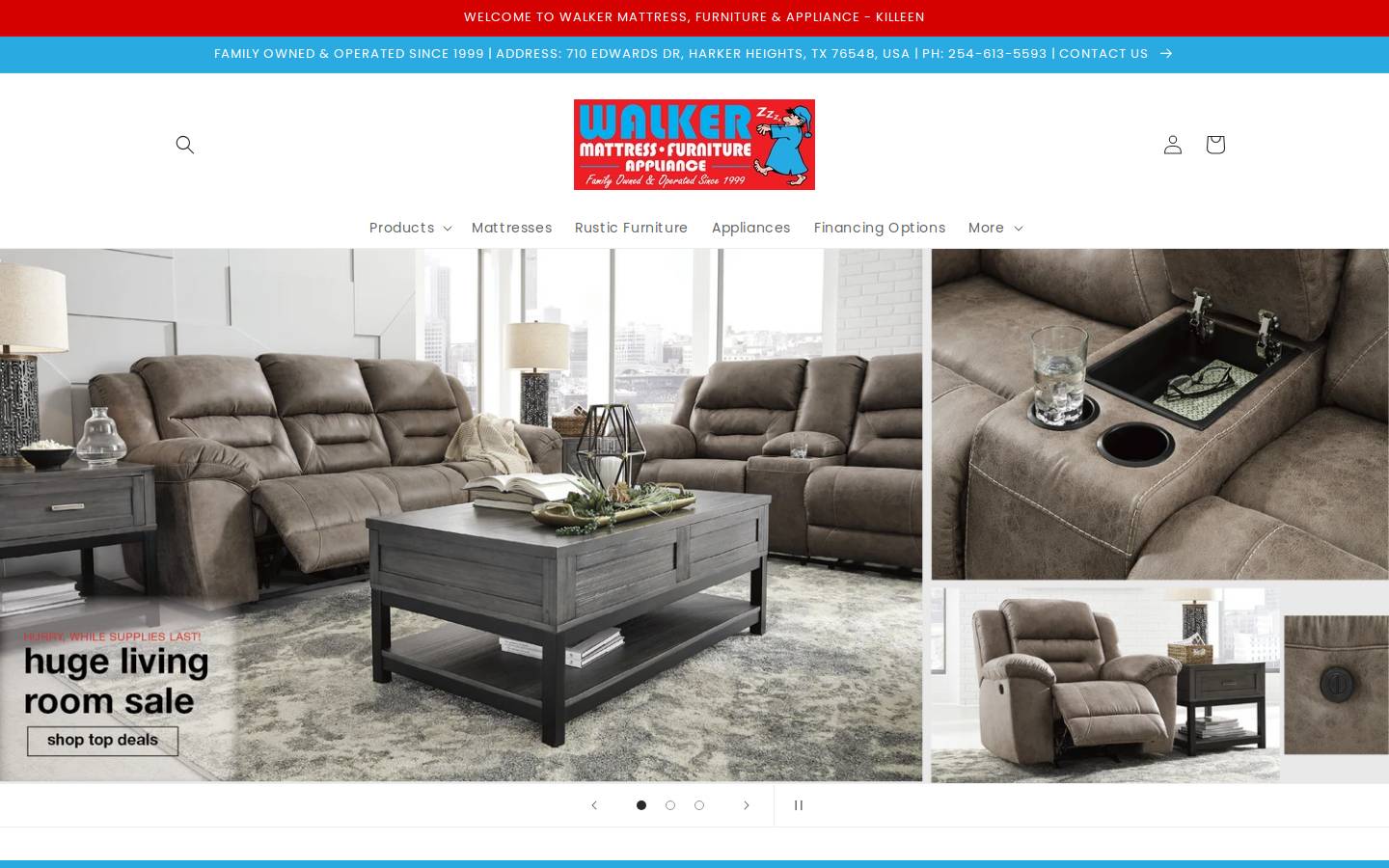 walkermattress.com homepage screenshot