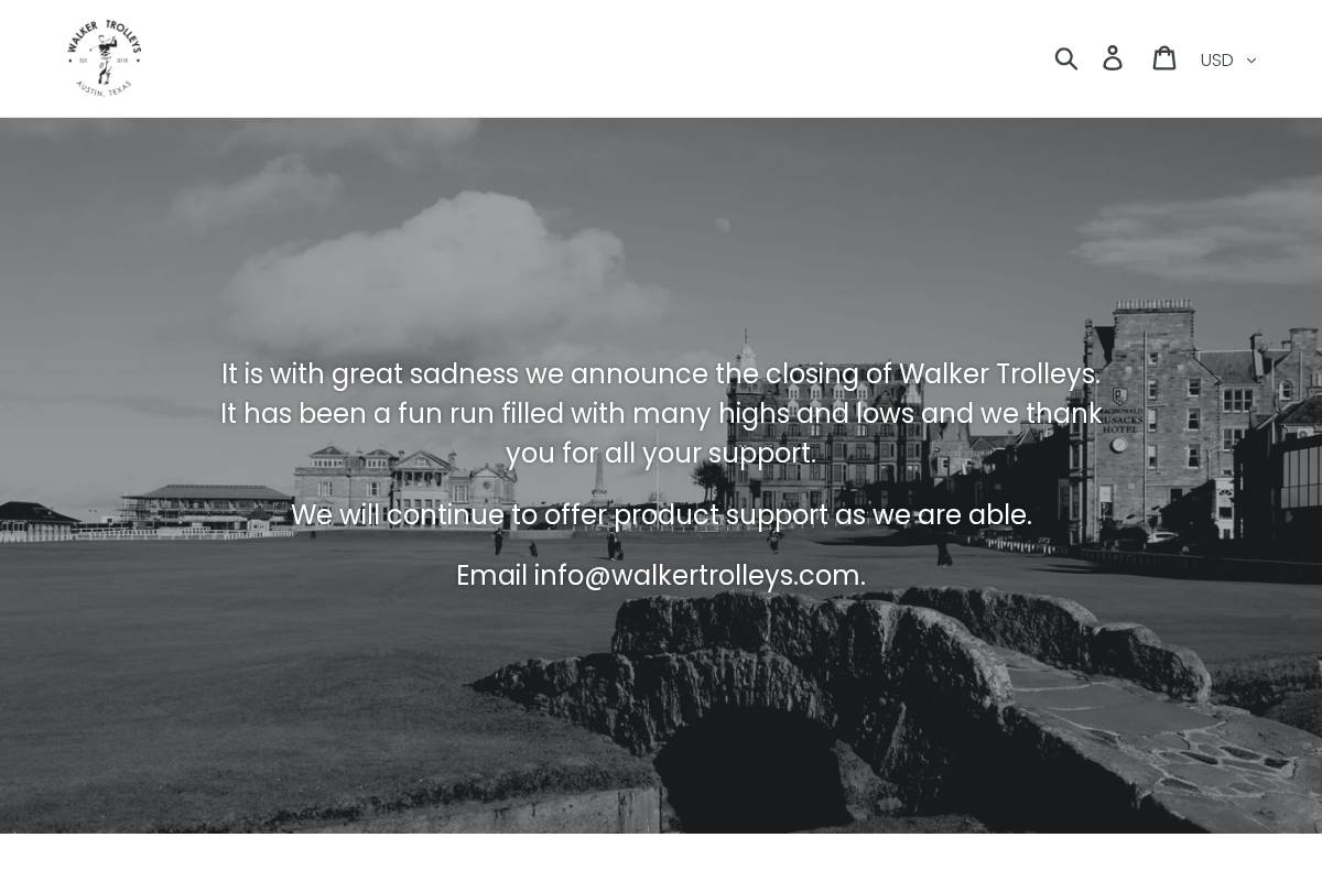 walkertrolleys.com homepage screenshot