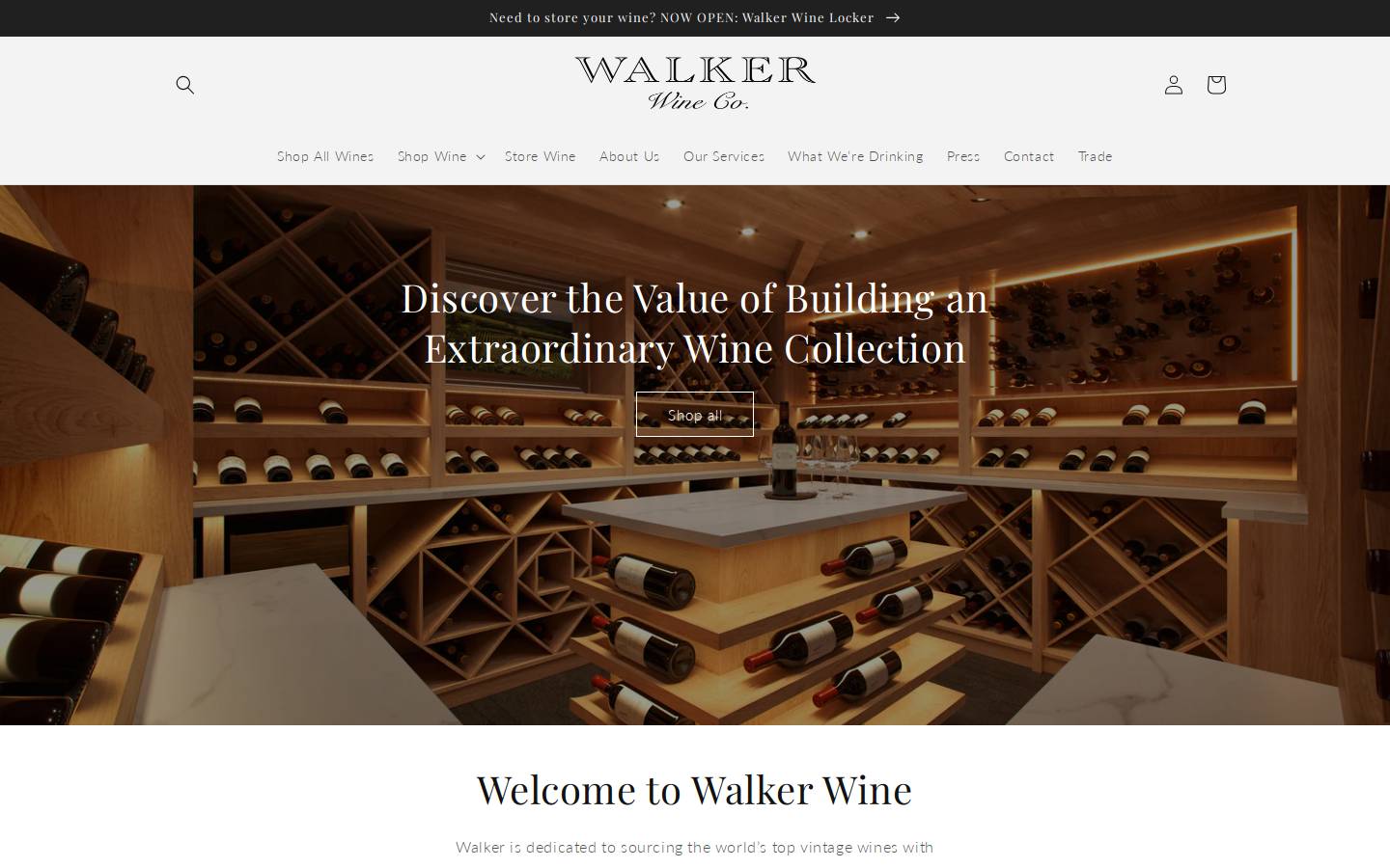 walkerwineco.com homepage screenshot