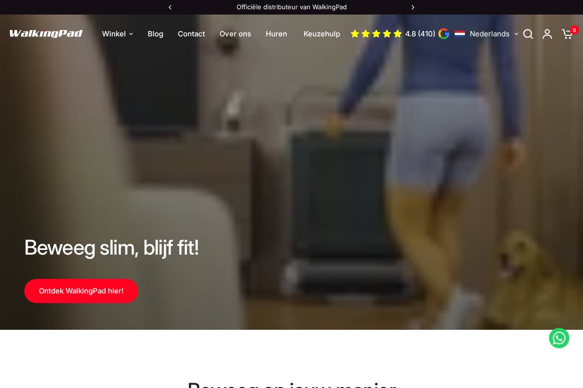 WalkingPad homepage screenshot