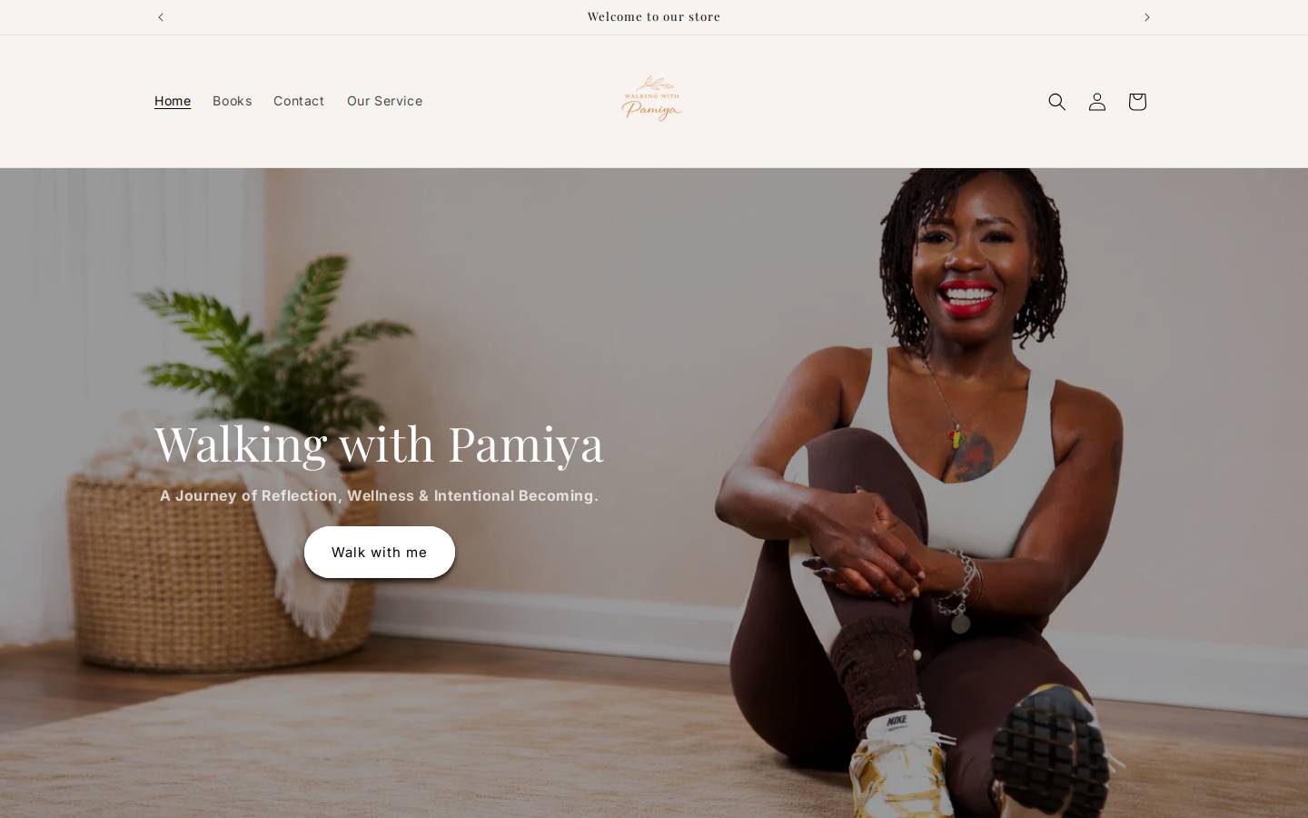walkingwithpamiya.com homepage screenshot