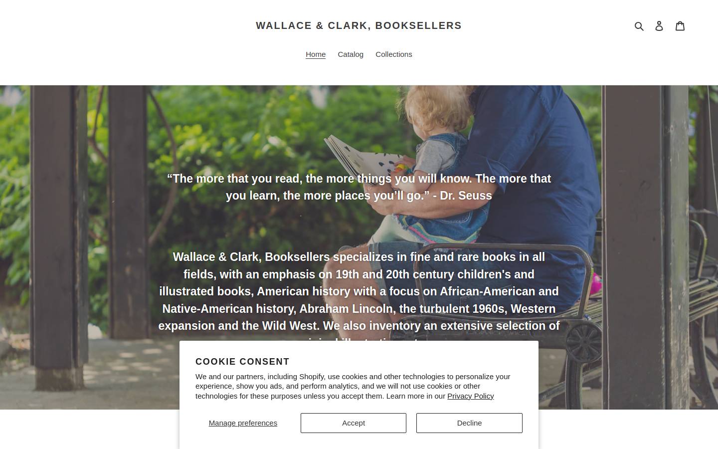 wallaceandclark.com homepage screenshot