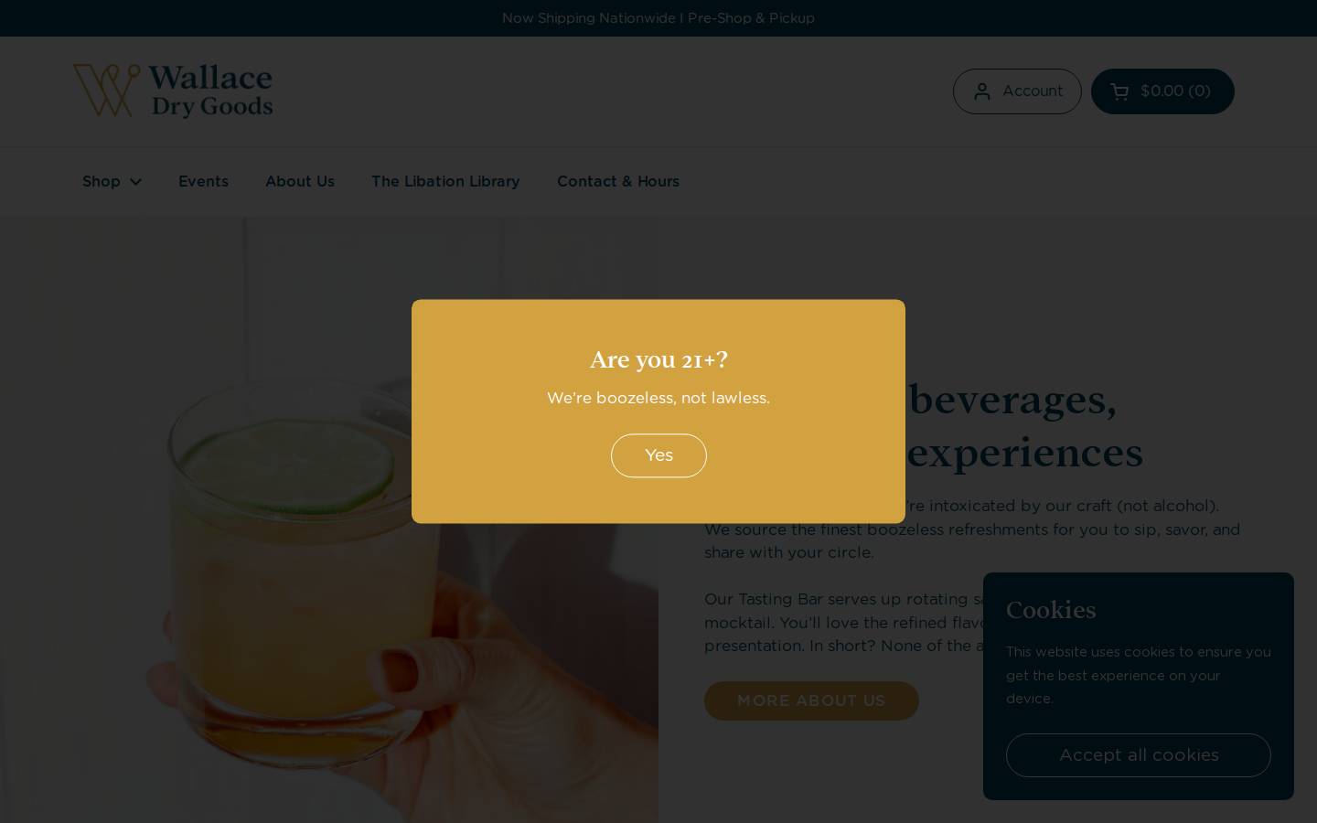 wallacedrygoods.com homepage screenshot