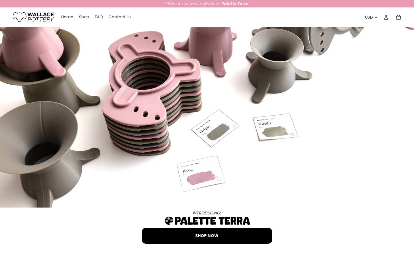 wallacepottery.com homepage screenshot