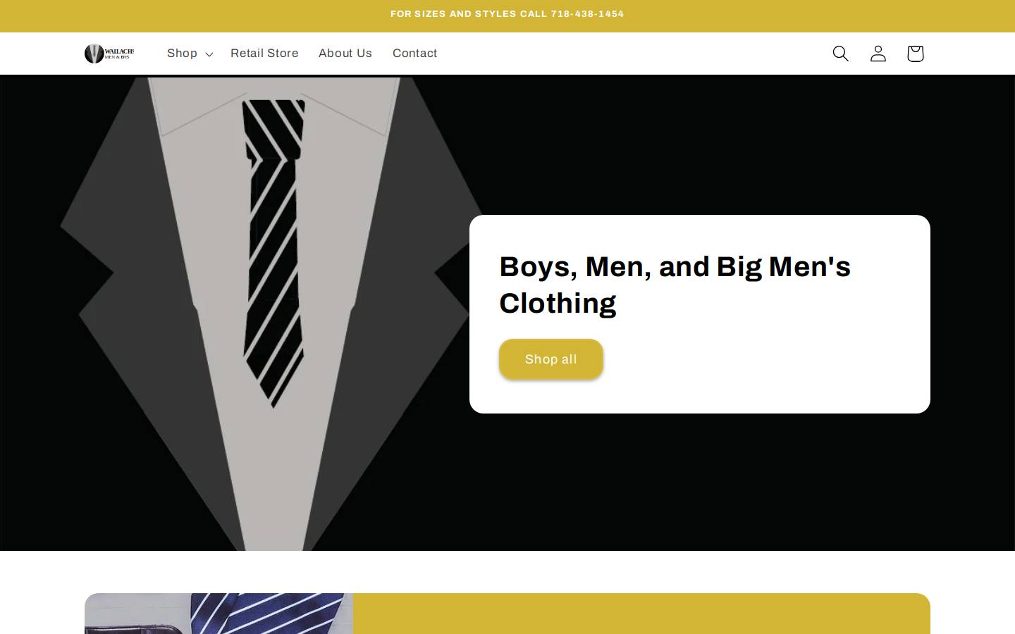 wallachsmenswear.com homepage screenshot