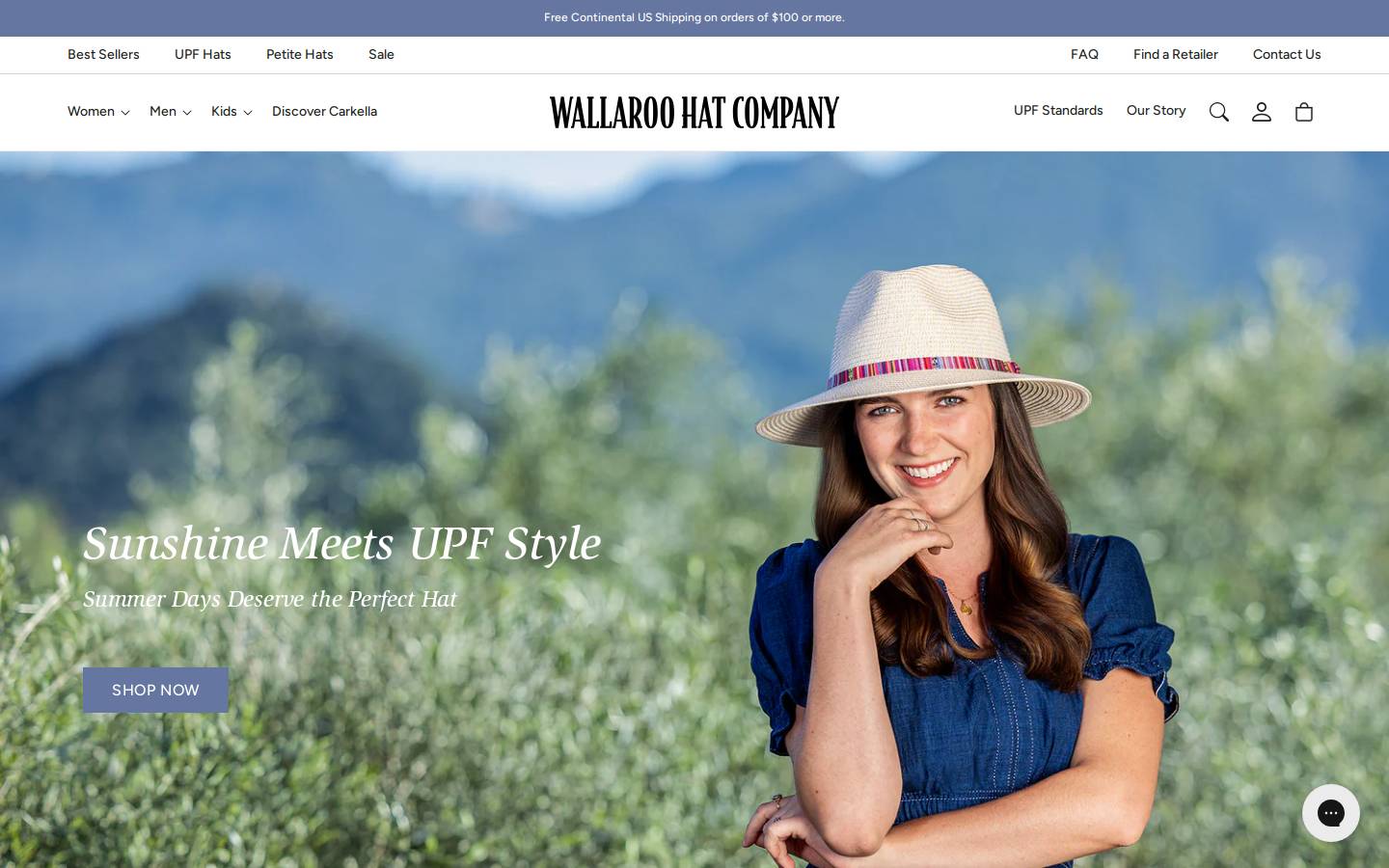 Wallaroo Hat homepage screenshot