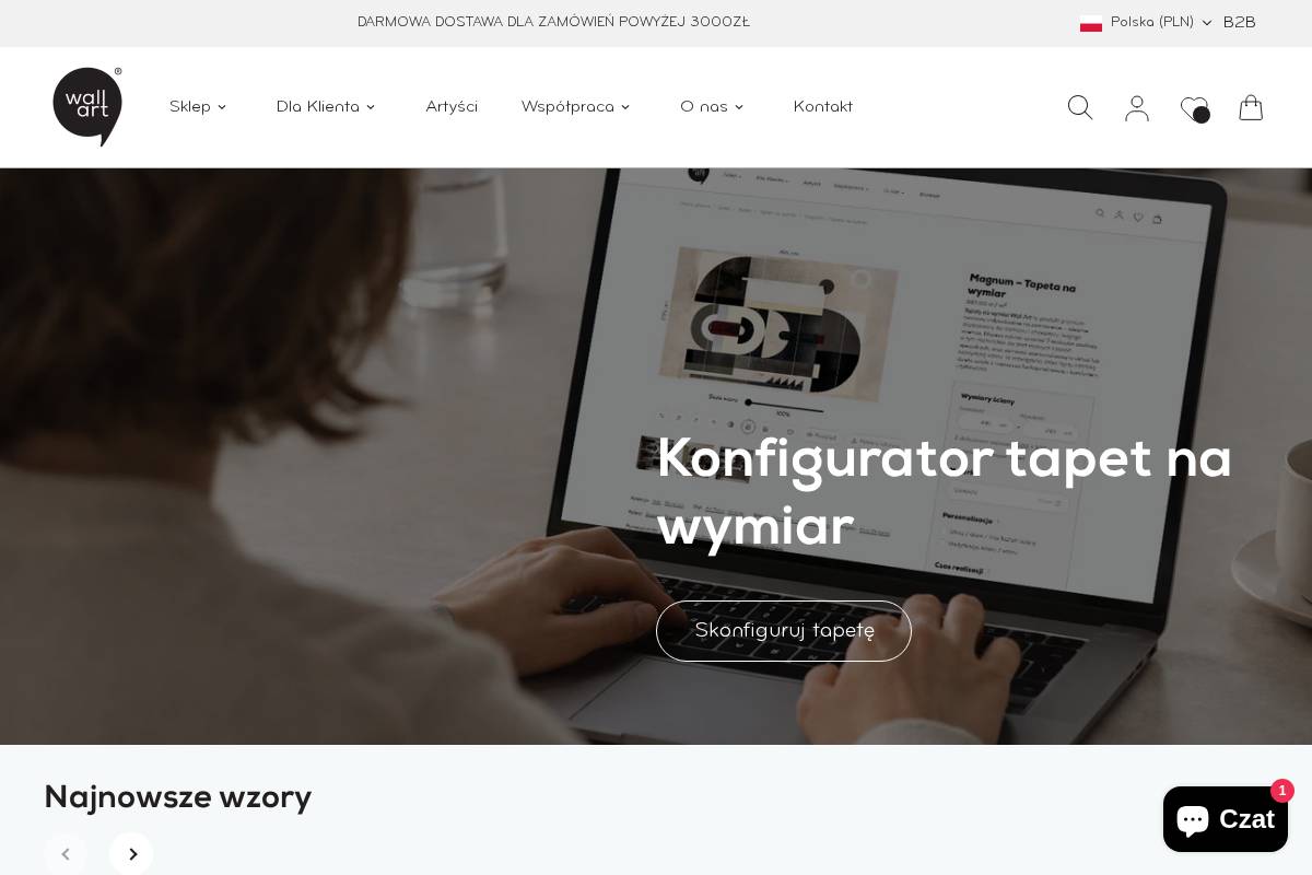 Wallart Official homepage screenshot