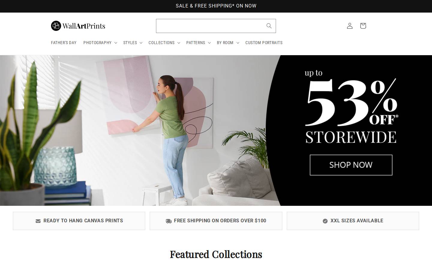 Wall Art Prints homepage screenshot