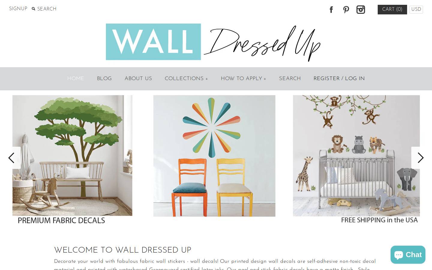 walldressedup.com homepage screenshot