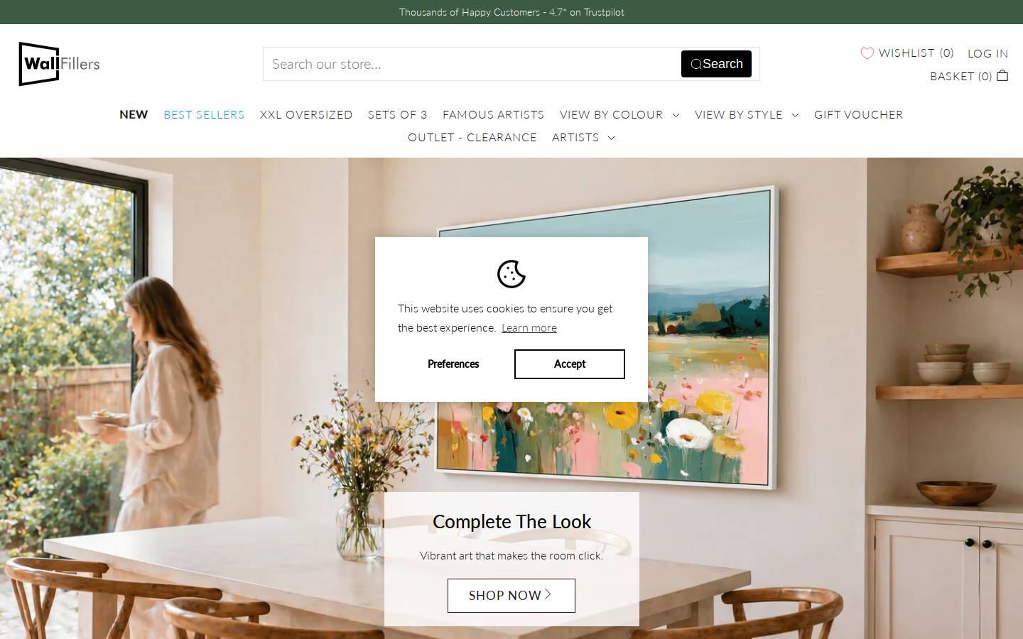 Wallfillers homepage screenshot