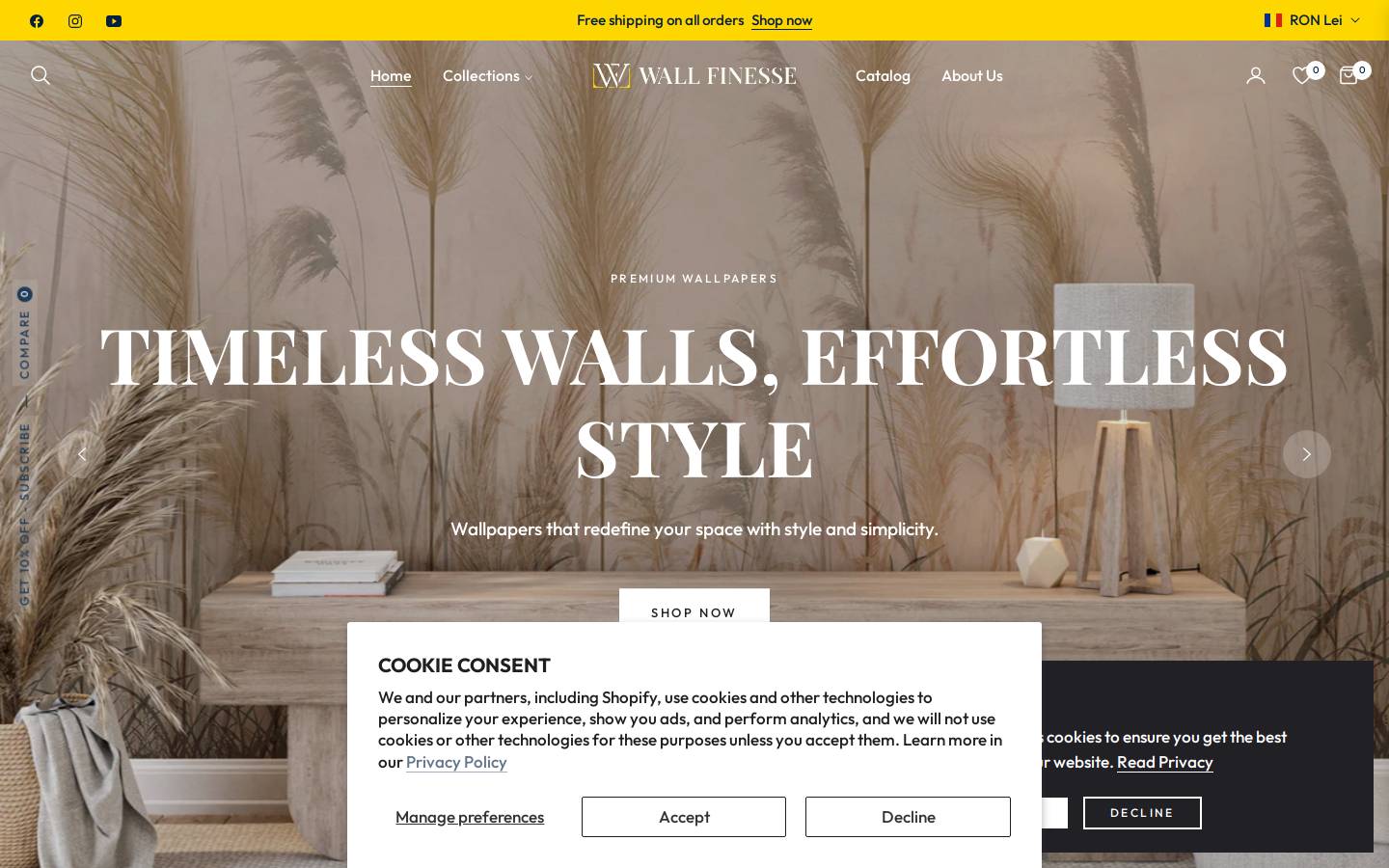 wallfinesse.com homepage screenshot