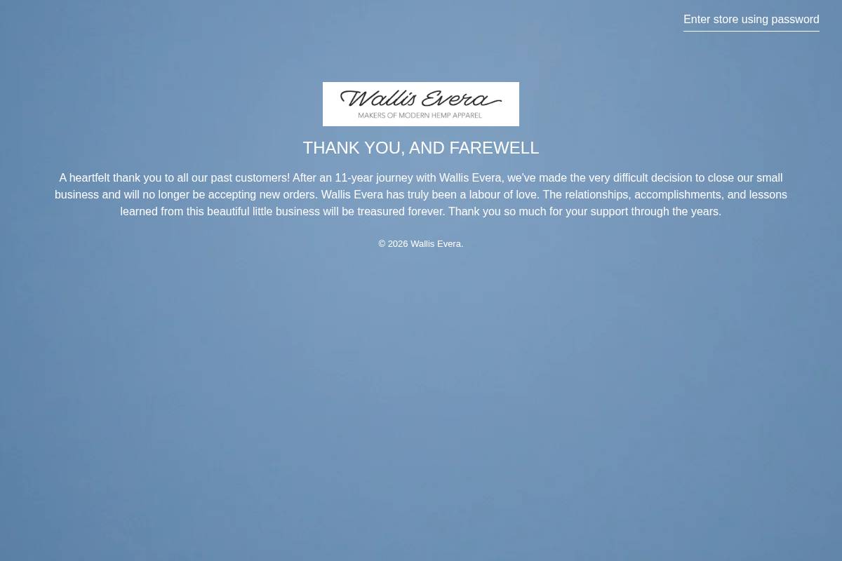 wallisevera.com homepage screenshot