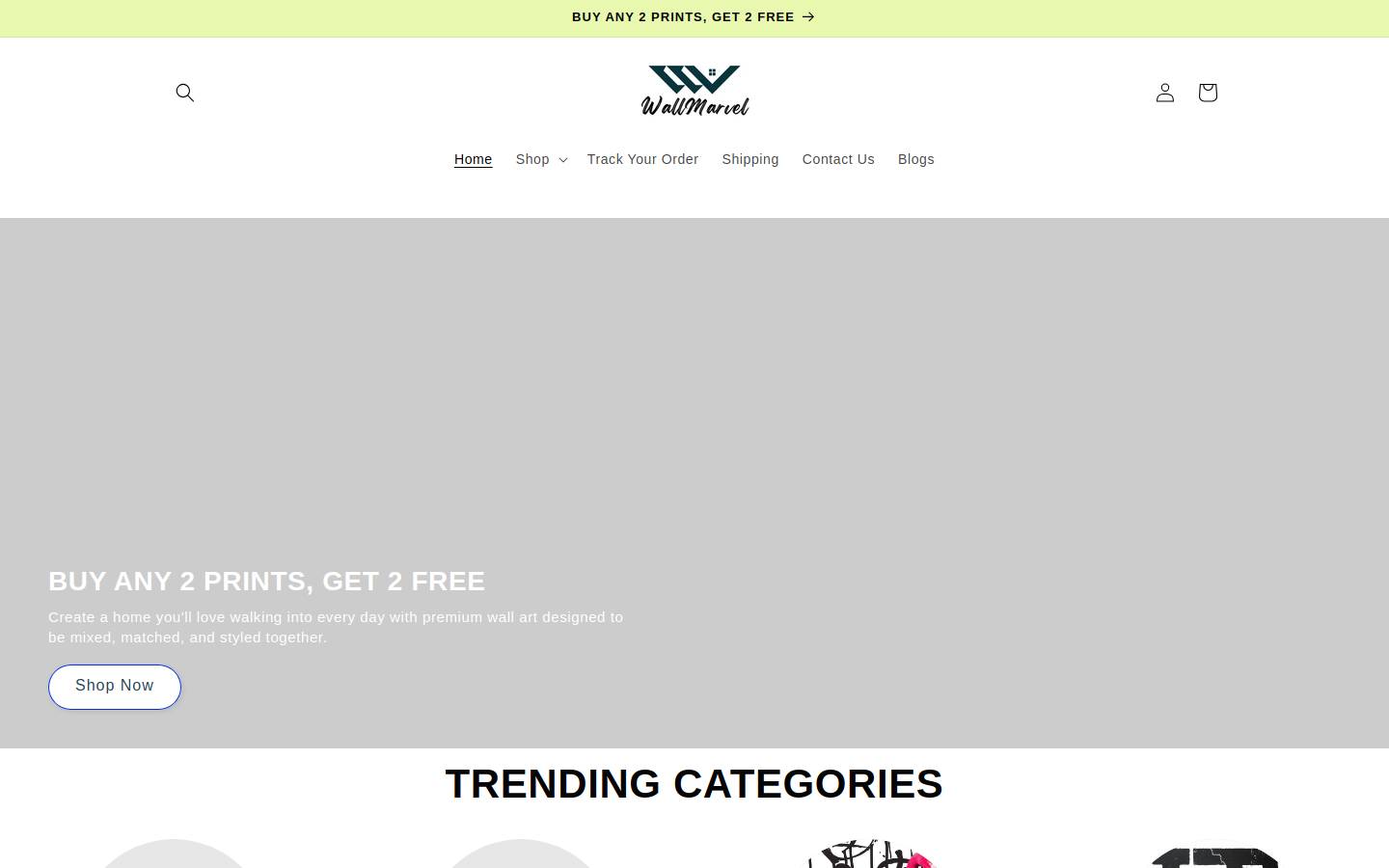 wallmarvel.com homepage screenshot