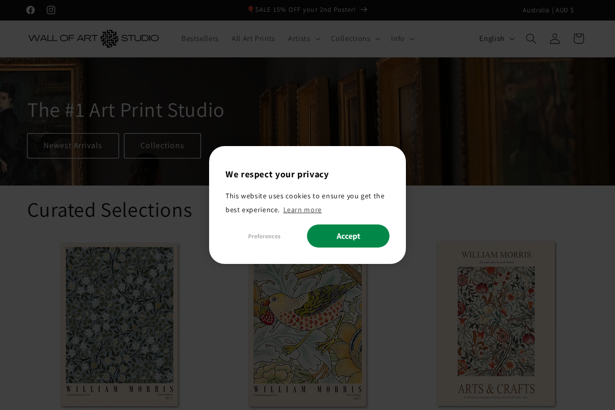 Wallofartstudio homepage screenshot