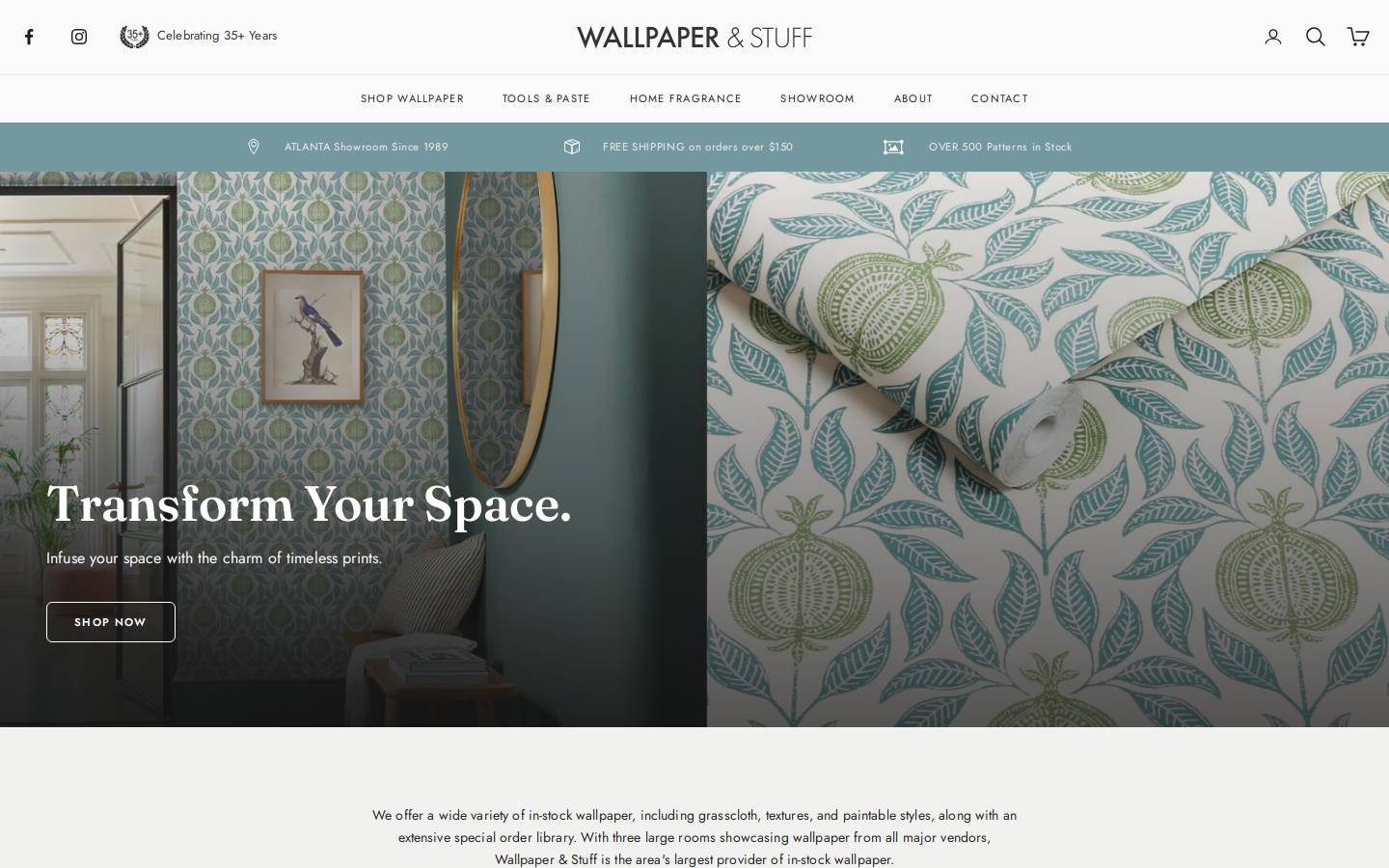 wallpaperandstuff.com homepage screenshot