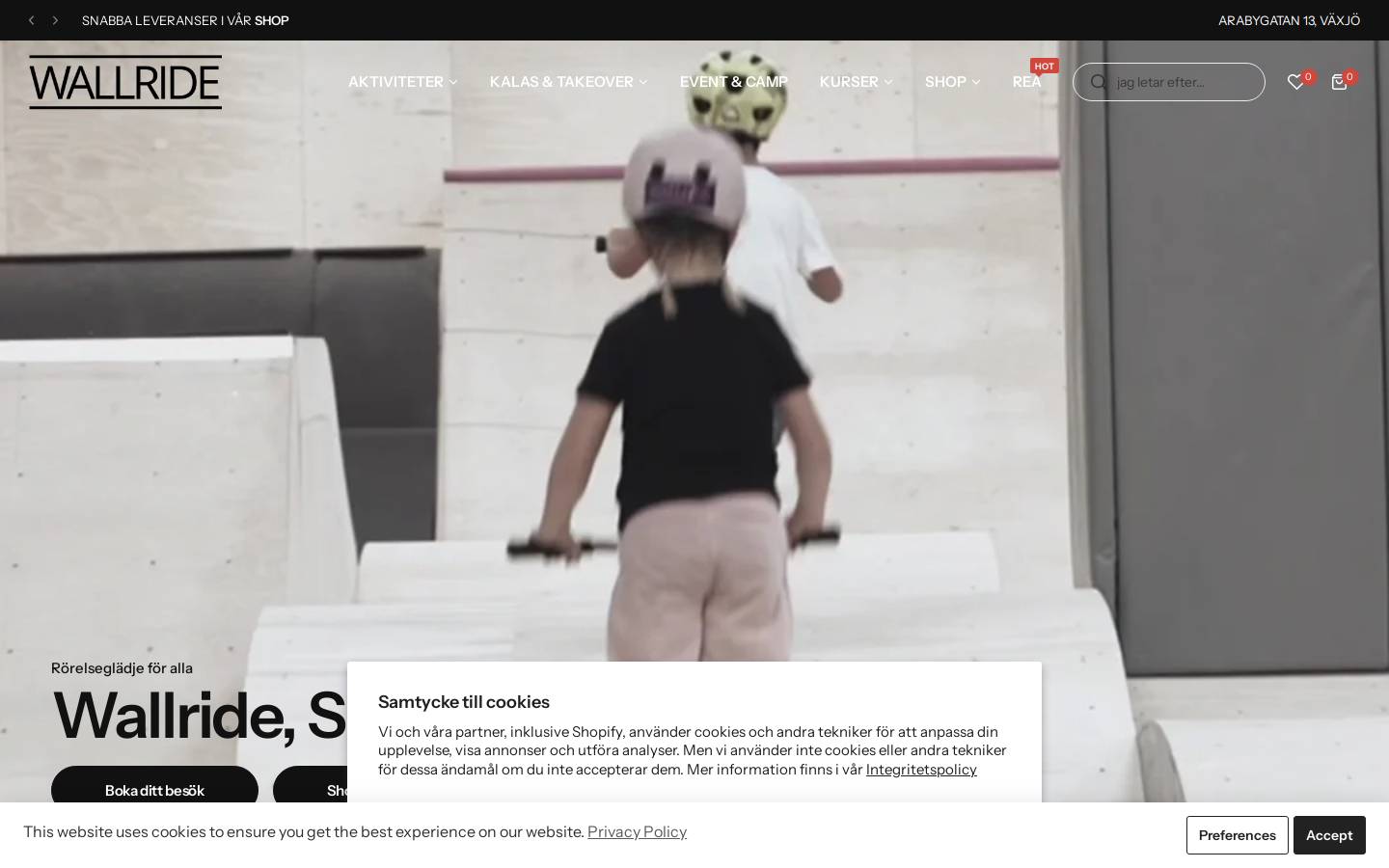 Wallride homepage screenshot