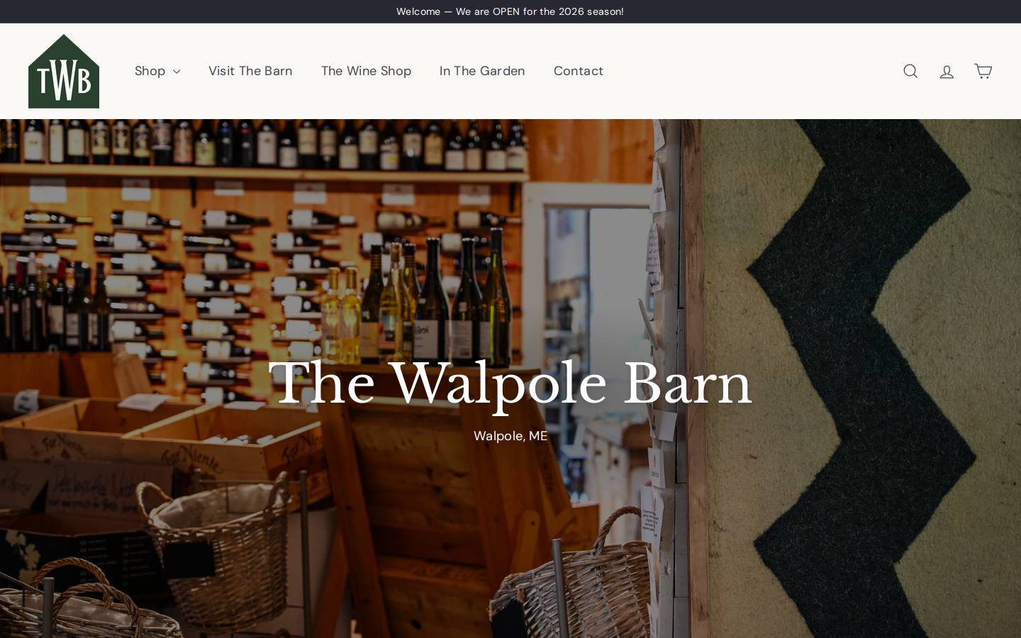 walpolebarn.com homepage screenshot