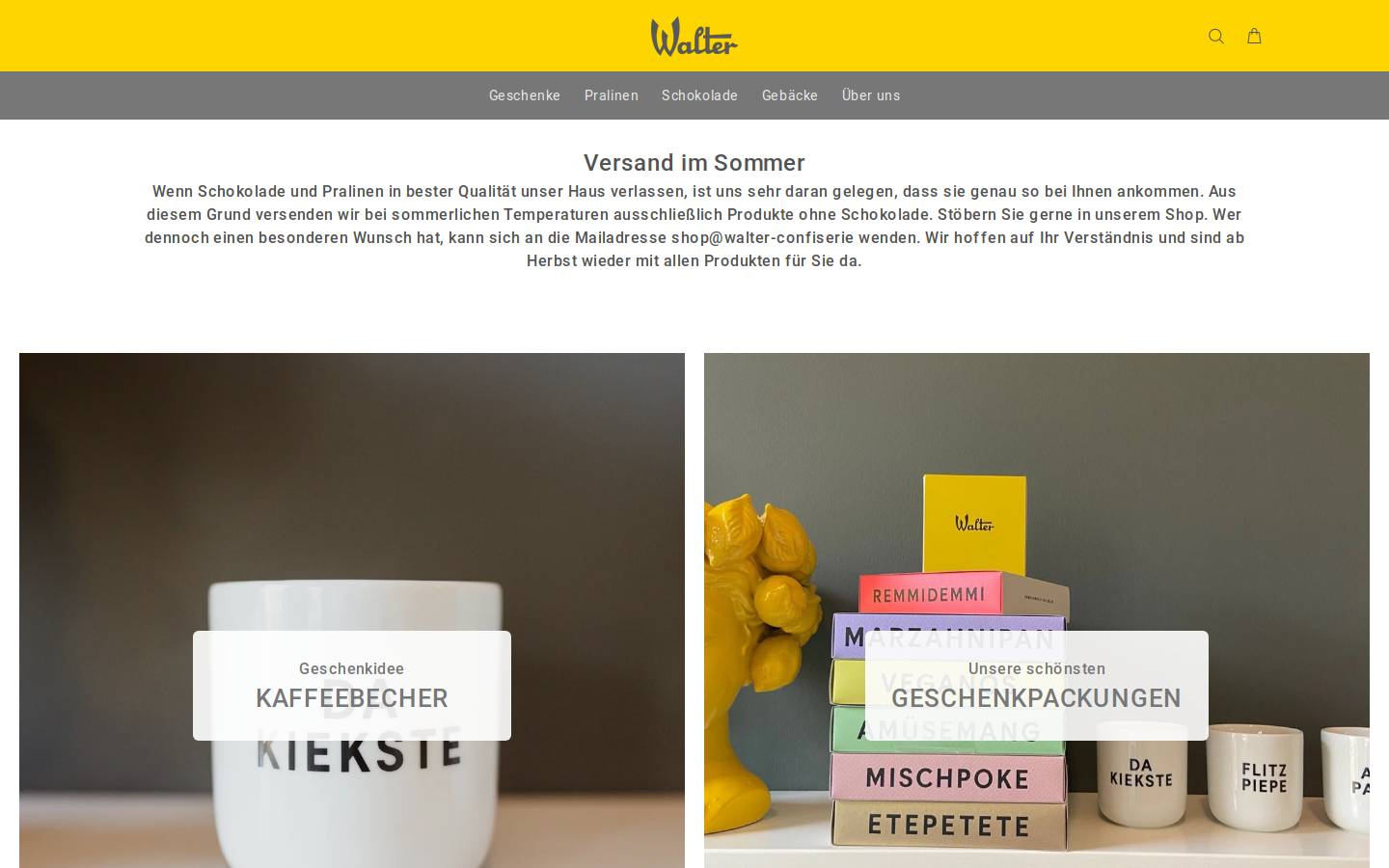walter-confiserie.de homepage screenshot