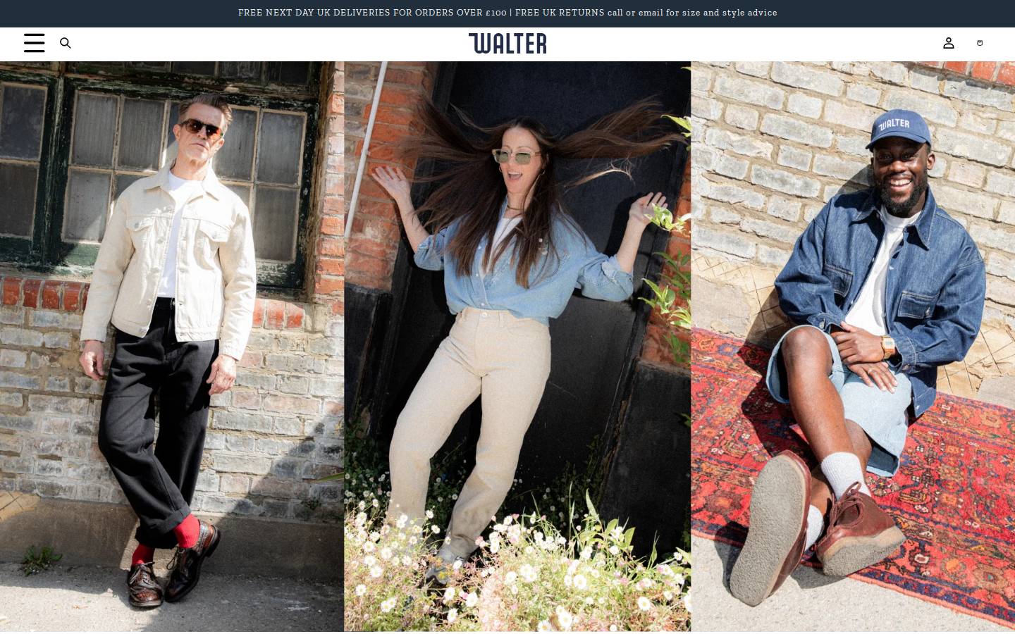 walterdenim.com homepage screenshot