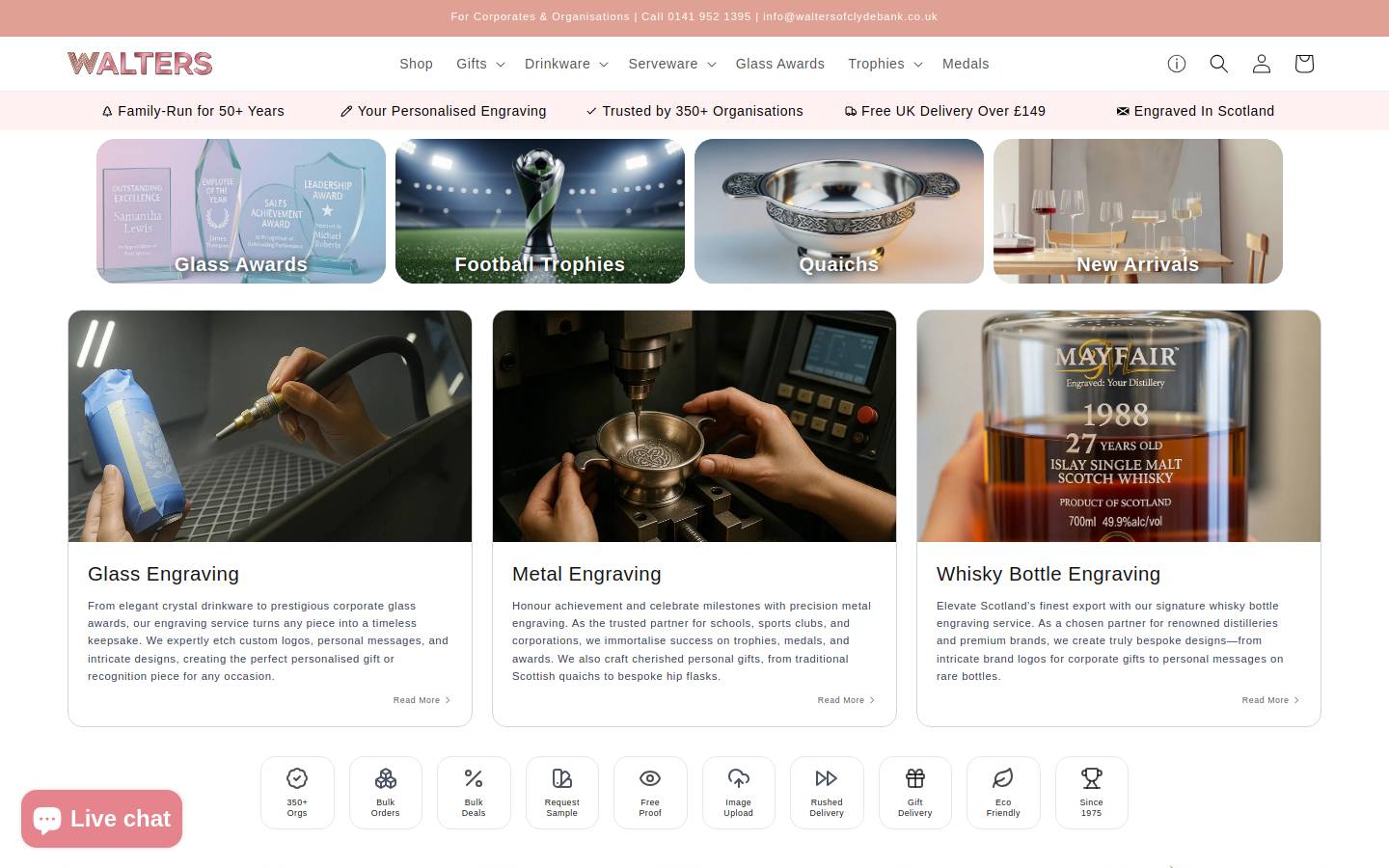 waltersofclydebank.co.uk homepage screenshot