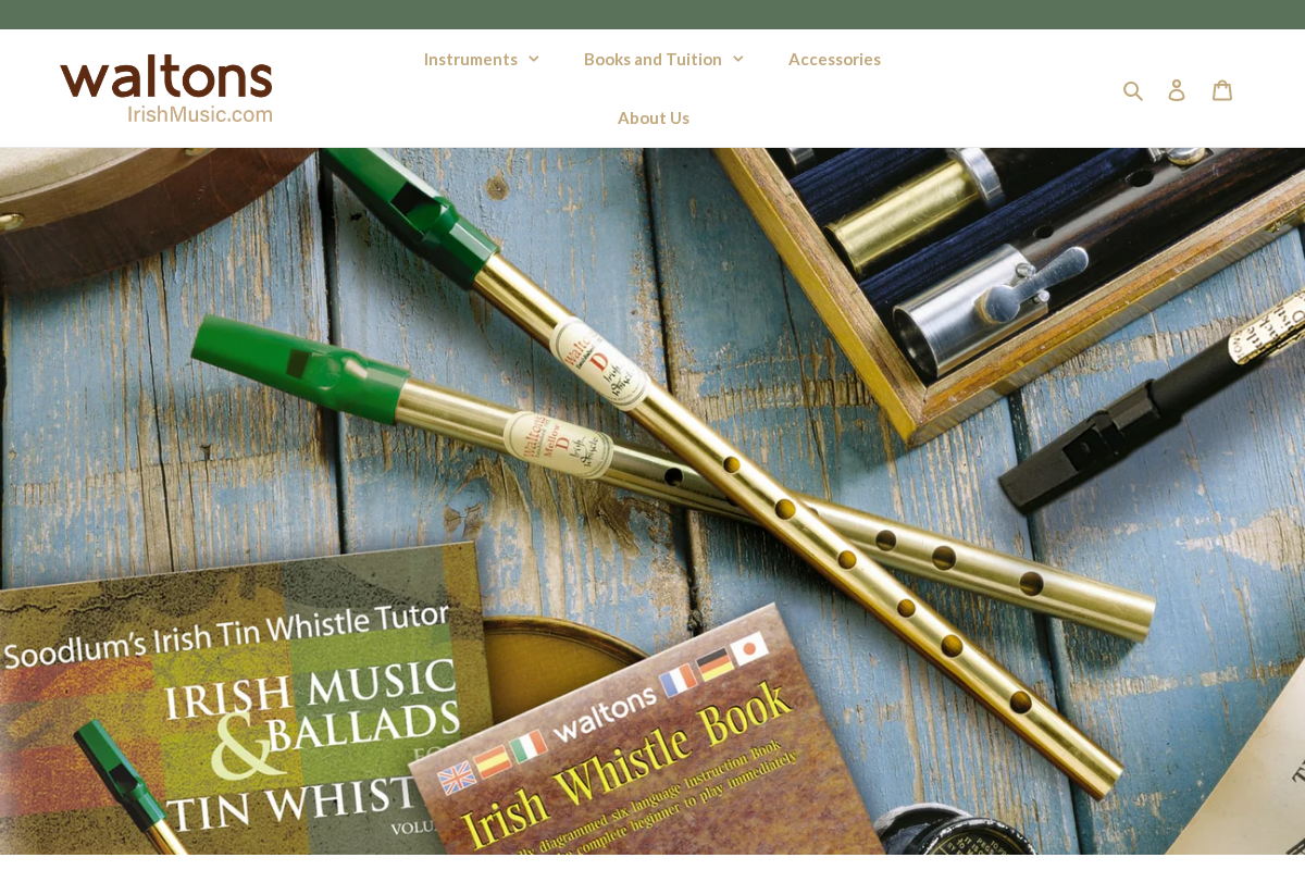 Waltons Irish Music homepage screenshot