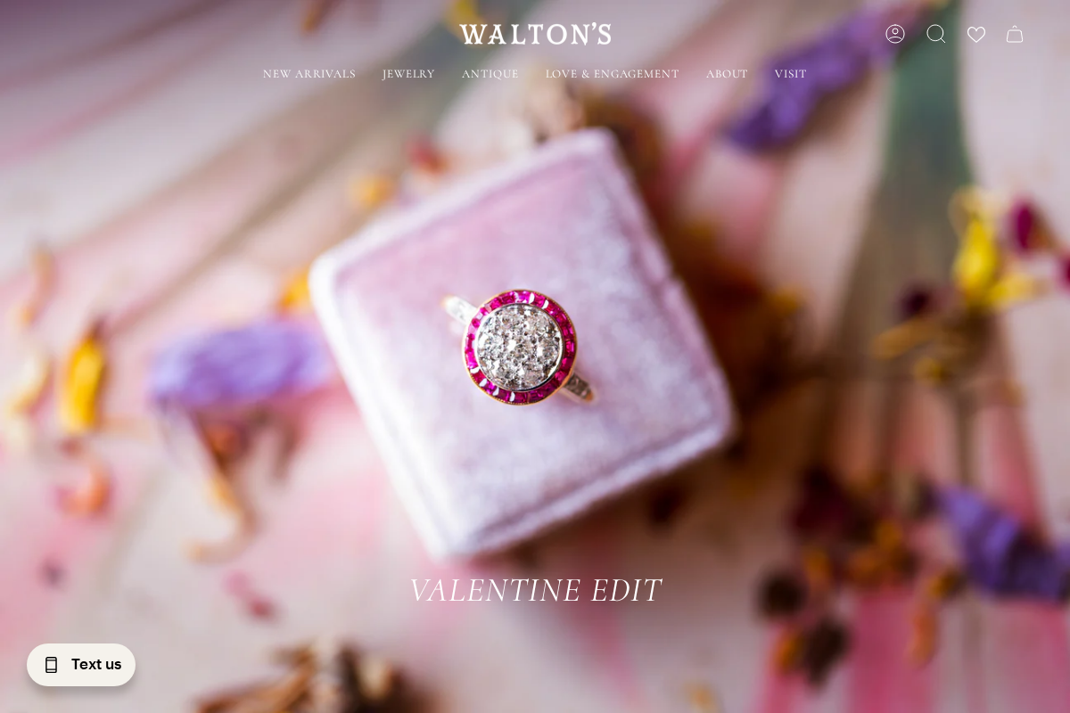 Walton's Jewelry homepage screenshot