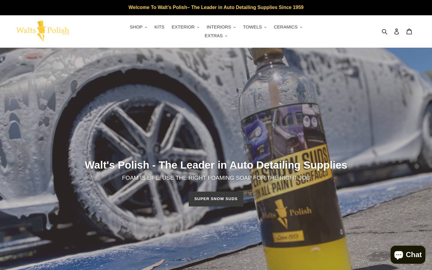 waltspolish.com homepage screenshot