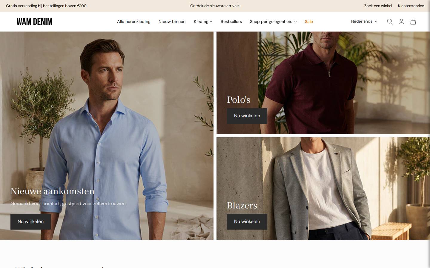 Wam Denim homepage screenshot