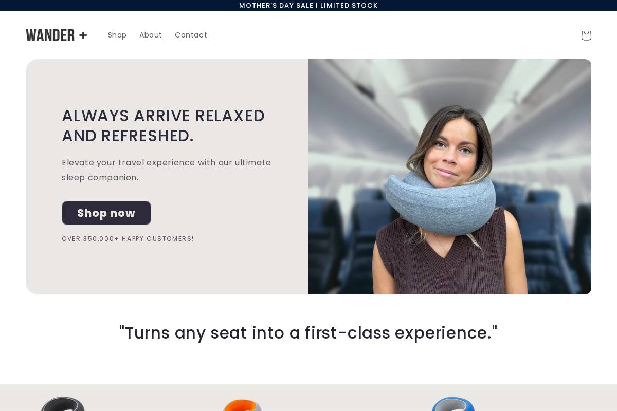 Wander Plus homepage screenshot