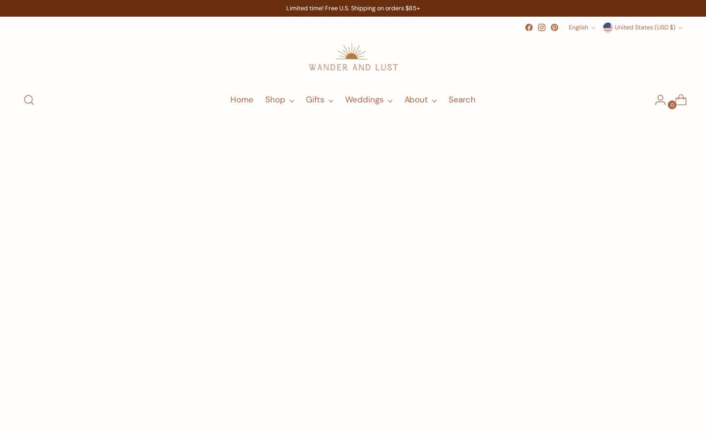 wanderandlustjewelry.com homepage screenshot