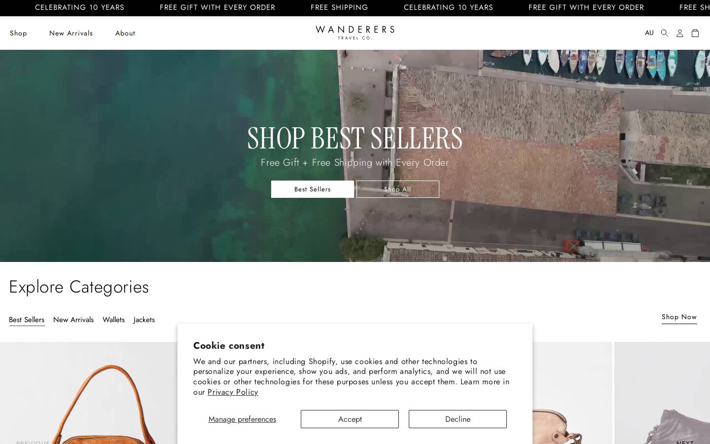wandererstravelco.com homepage screenshot