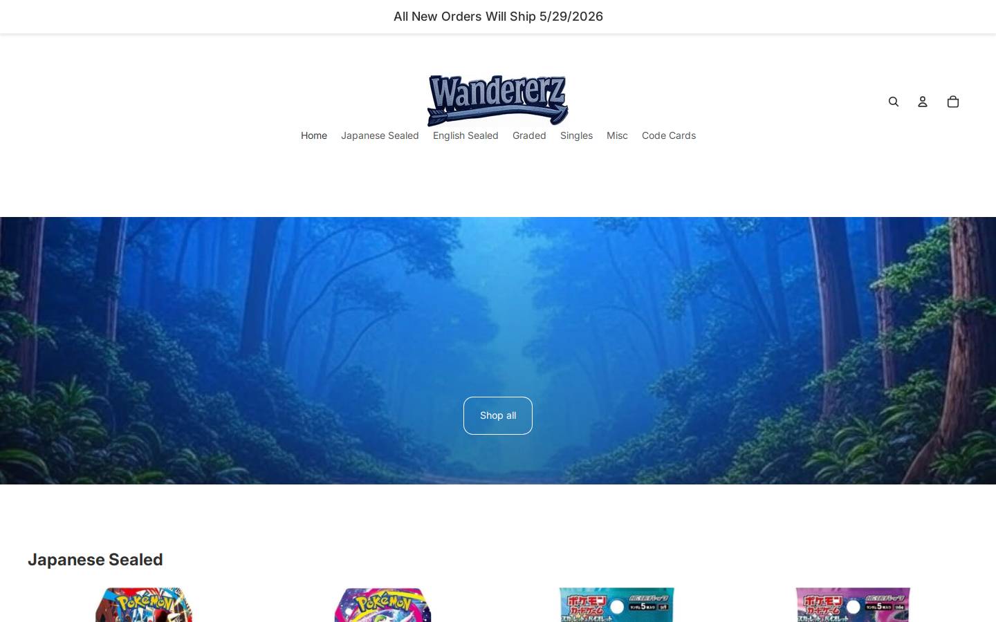 wandererzgames.com homepage screenshot