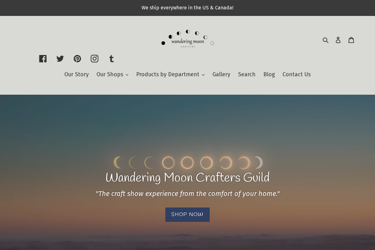 Wandering Moon Crafters Guild homepage screenshot