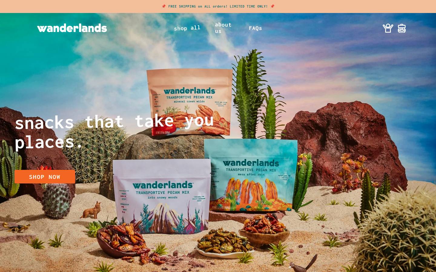 wanderlands.com homepage screenshot