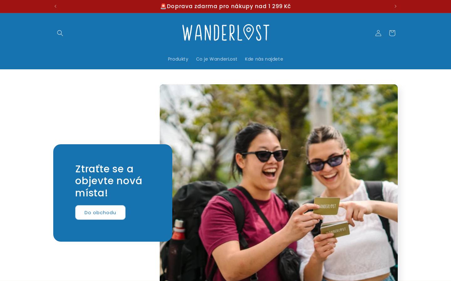 wanderlost.cz homepage screenshot
