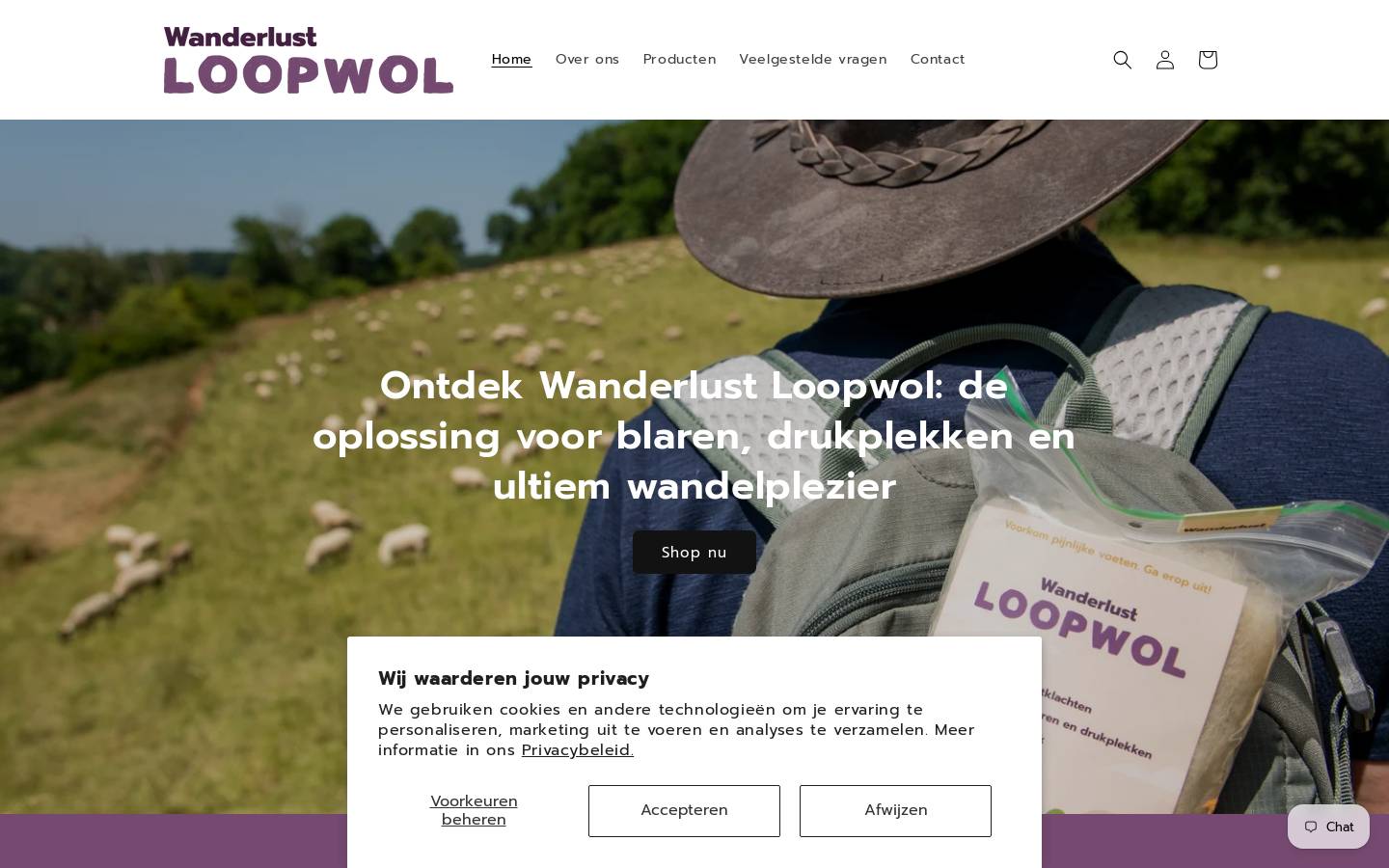 wanderlust-loopwol.nl homepage screenshot