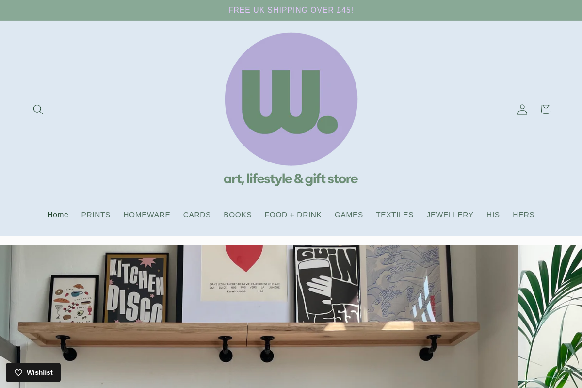 wanderstoreuk.com homepage screenshot