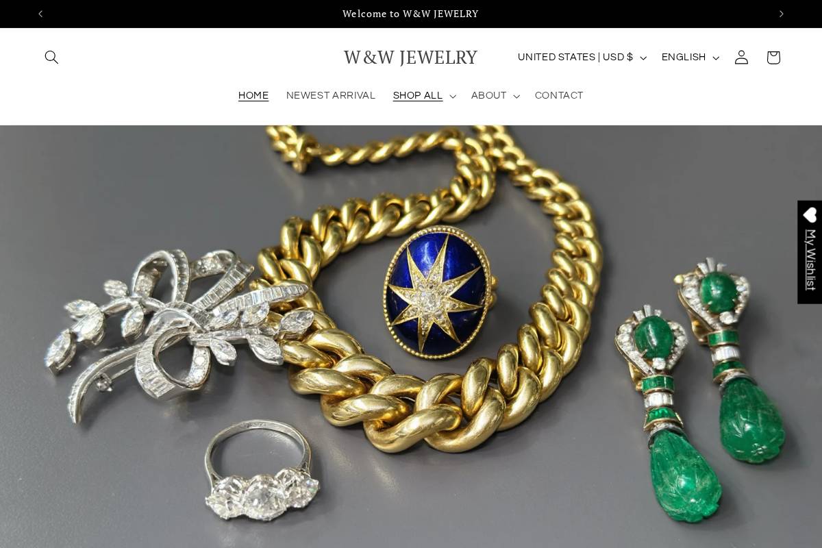 wandwjewelry.com homepage screenshot