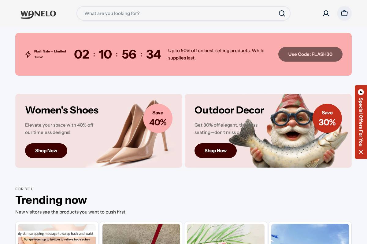Wanelo homepage screenshot