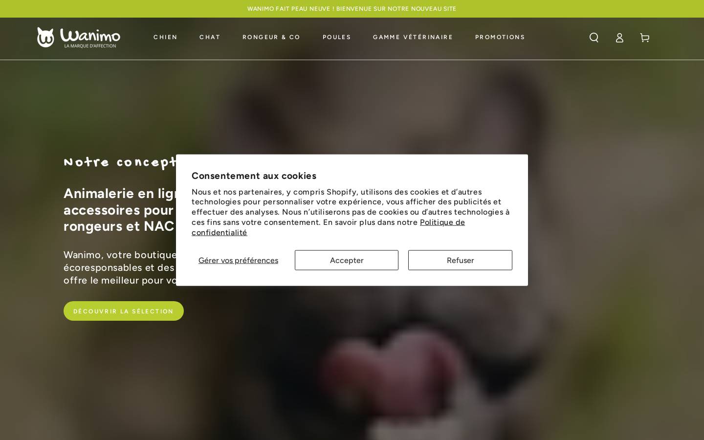 Wanimo homepage screenshot