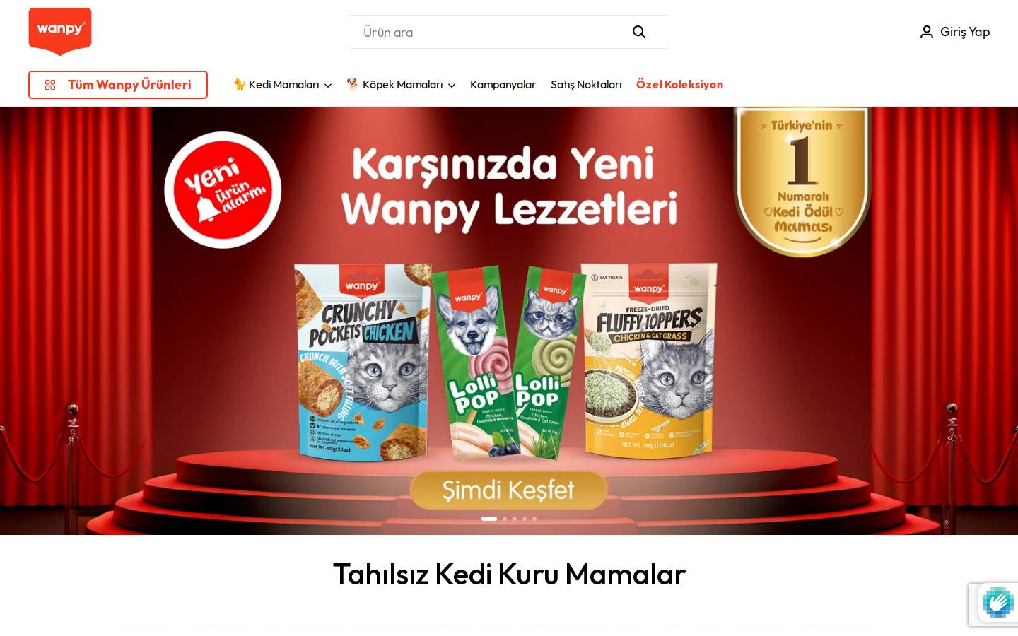 wanpypetfood.com homepage screenshot