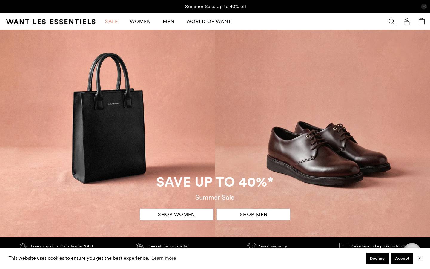 WANT Les Essentiels homepage screenshot