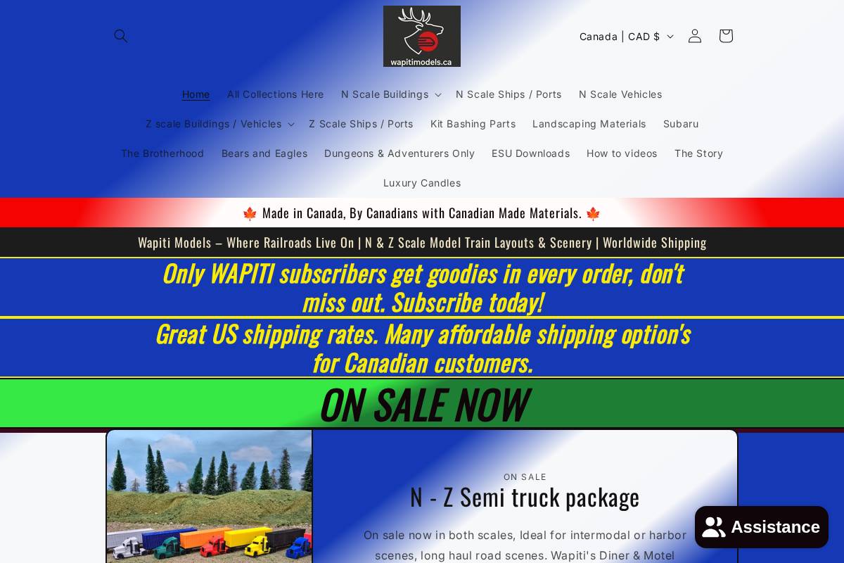 wapitimodels.ca homepage screenshot