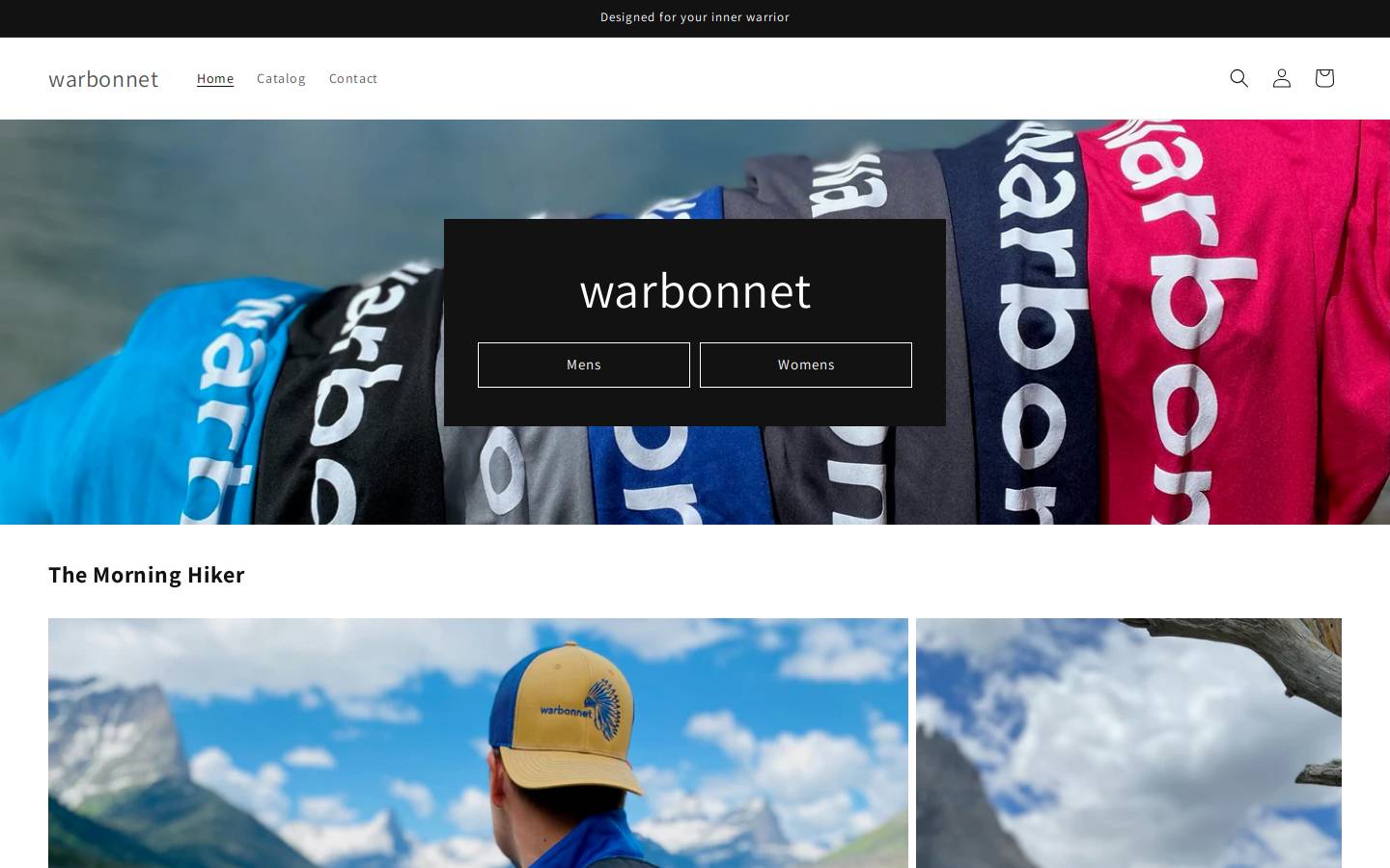warbonnetwear.com homepage screenshot