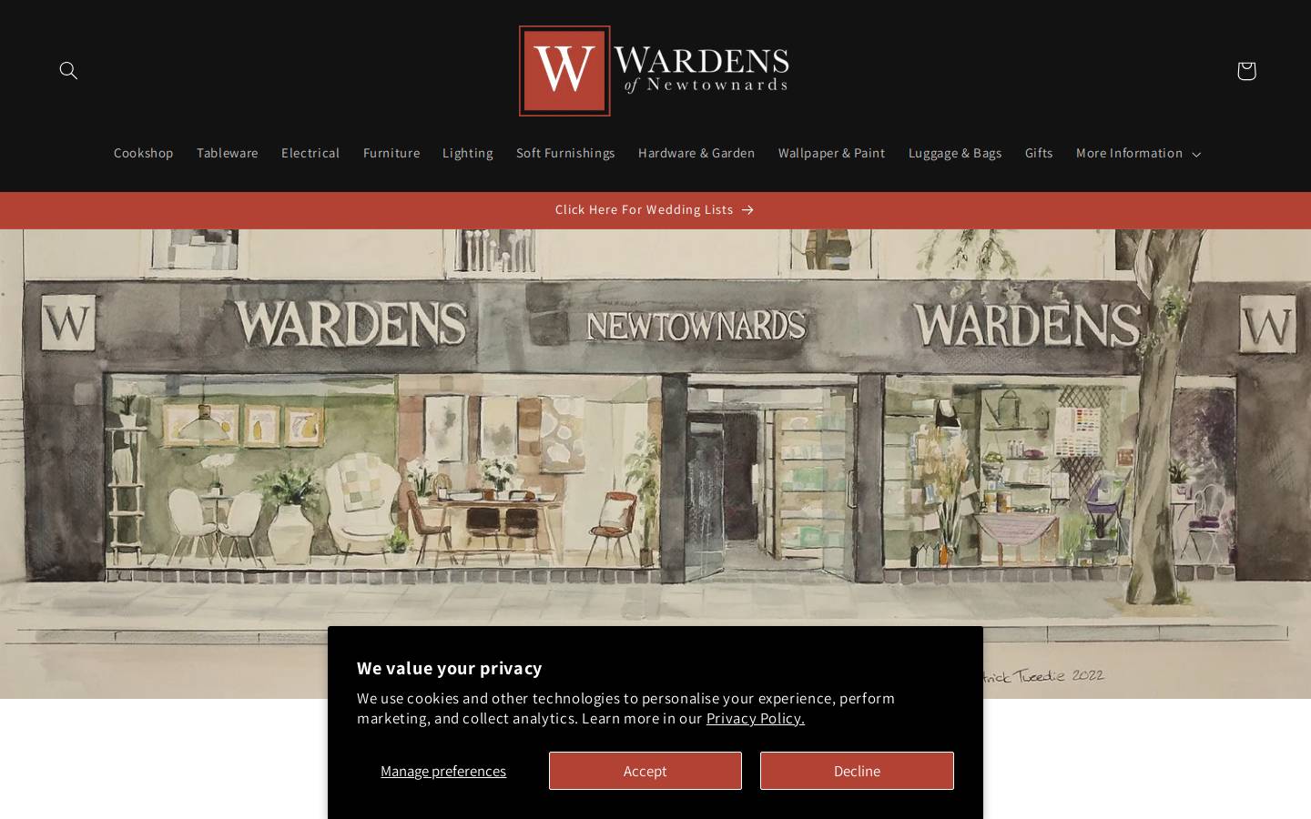 Warden Bros homepage screenshot